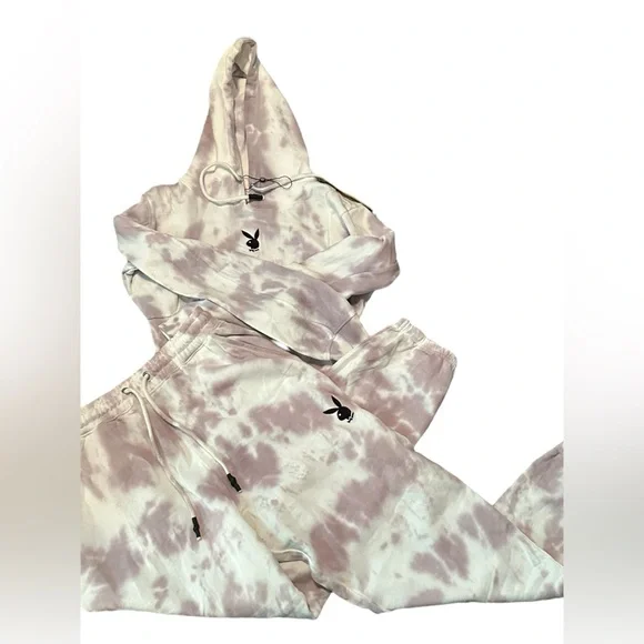 NWT Missguided Playboy tie dyed two piece sweat suit y2k - Picture 4 of 7